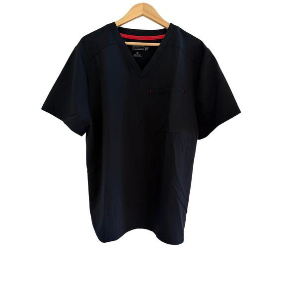 Lot of 3 NWT Fabletics Mode Scrub Tops Womens XL Black/Blue/Black - Picture 6 of 16